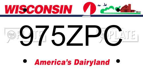 975ZPC Wisconsin License Plate
