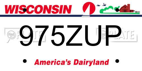 975ZUP Wisconsin License Plate