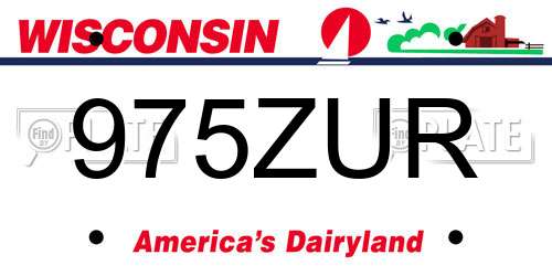 975ZUR Wisconsin License Plate
