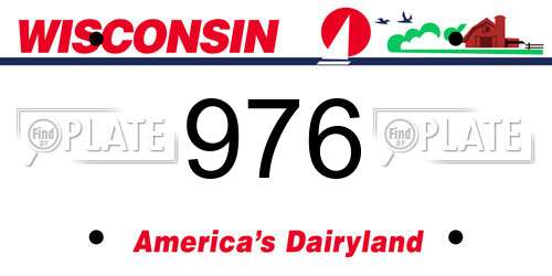 976 Wisconsin License Plate