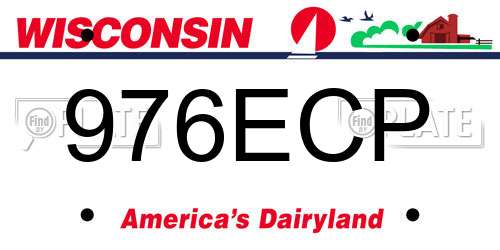 976ECP Wisconsin License Plate