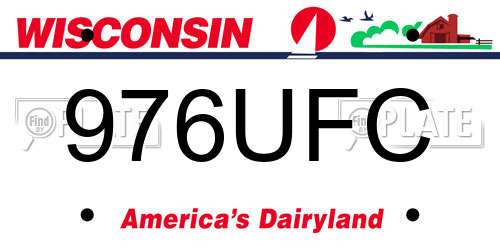 976UFC Wisconsin License Plate