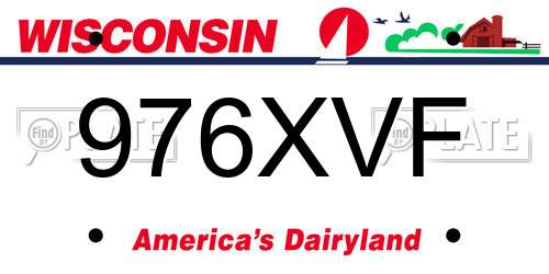 976XVF Wisconsin License Plate