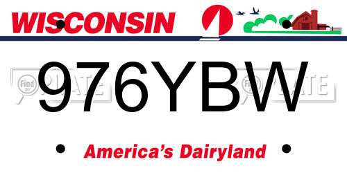 976YBW Wisconsin License Plate