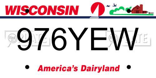 976YEW Wisconsin License Plate