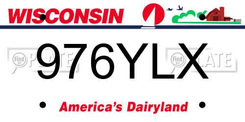 976YLX Wisconsin License Plate