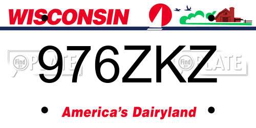 976ZKZ Wisconsin License Plate