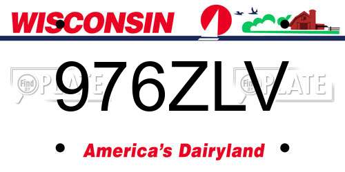 976ZLV Wisconsin License Plate