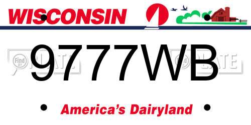 9777WB Wisconsin License Plate