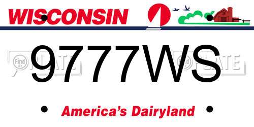 9777WS Wisconsin License Plate