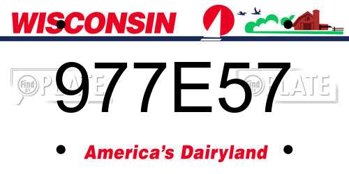 977E57 Wisconsin License Plate
