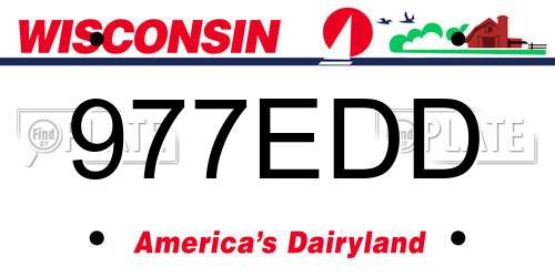 977EDD Wisconsin License Plate