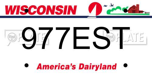977EST Wisconsin License Plate