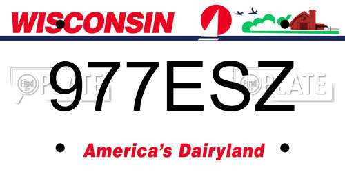 977ESZ Wisconsin License Plate