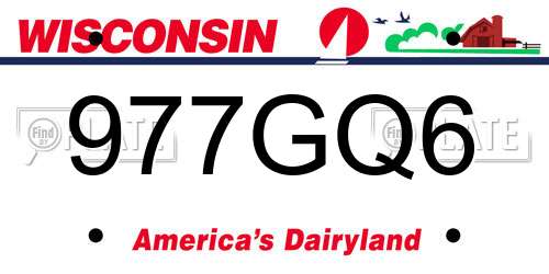 977GQ6 Wisconsin License Plate