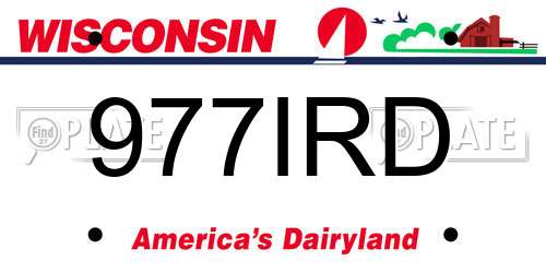 977IRD Wisconsin License Plate