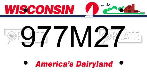 977M27 Wisconsin License Plate