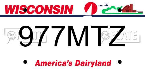 977MTZ Wisconsin License Plate