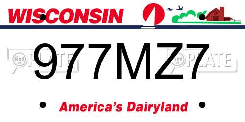 977MZ7 Wisconsin License Plate