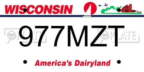 977MZT Wisconsin License Plate