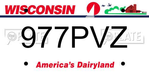 977PVZ Wisconsin License Plate