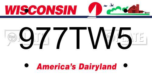 977TW5 Wisconsin License Plate