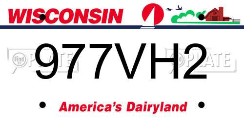 977VH2 Wisconsin License Plate