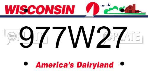 977W27 Wisconsin License Plate