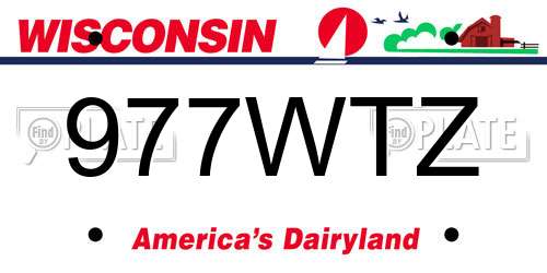 977WTZ Wisconsin License Plate