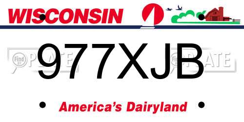 977XJB Wisconsin License Plate