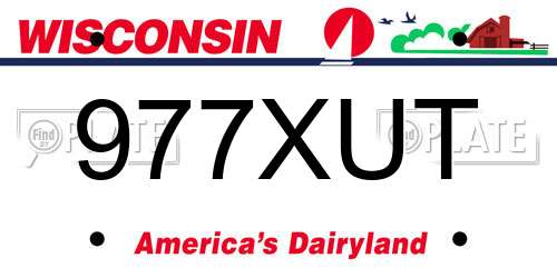 977XUT Wisconsin License Plate