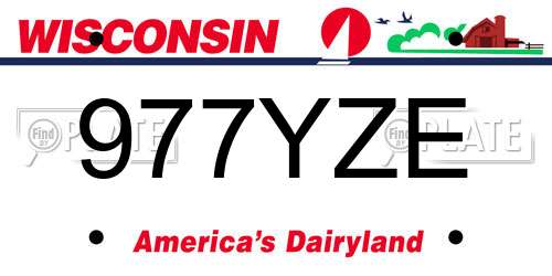 977YZE Wisconsin License Plate