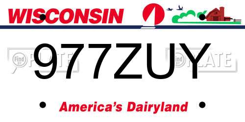 977ZUY Wisconsin License Plate