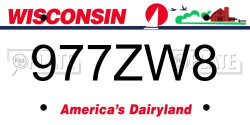 977ZW8 Wisconsin License Plate