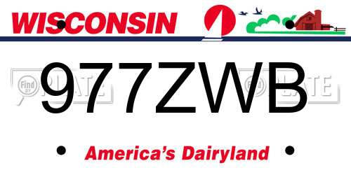 977ZWB Wisconsin License Plate