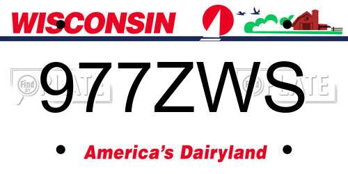 977ZWS Wisconsin License Plate