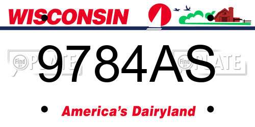 9784AS Wisconsin License Plate