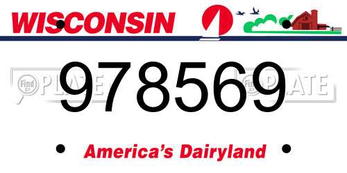 978569 Wisconsin License Plate