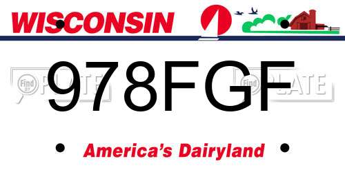 978FGF Wisconsin License Plate