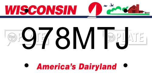 978MTJ Wisconsin License Plate