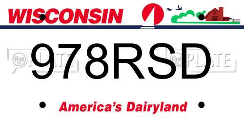 978RSD Wisconsin License Plate