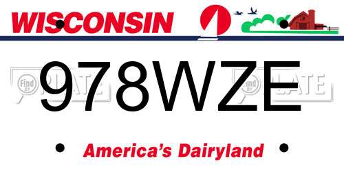 978WZE Wisconsin License Plate