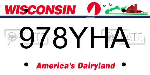978YHA Wisconsin License Plate