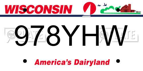 978YHW Wisconsin License Plate