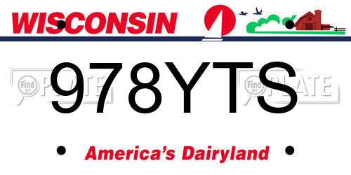 978YTS Wisconsin License Plate