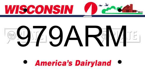 979ARM Wisconsin License Plate