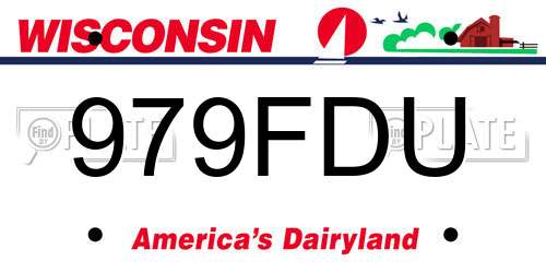 979FDU Wisconsin License Plate