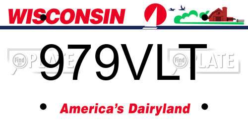 979VLT Wisconsin License Plate