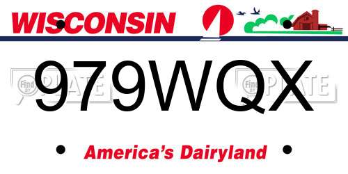 979WQX Wisconsin License Plate