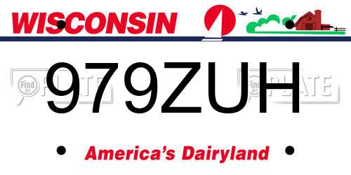 979ZUH Wisconsin License Plate
